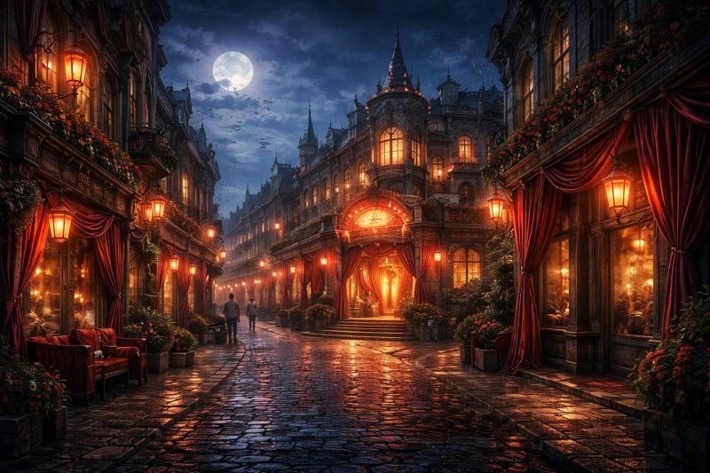 月夜の娼館街