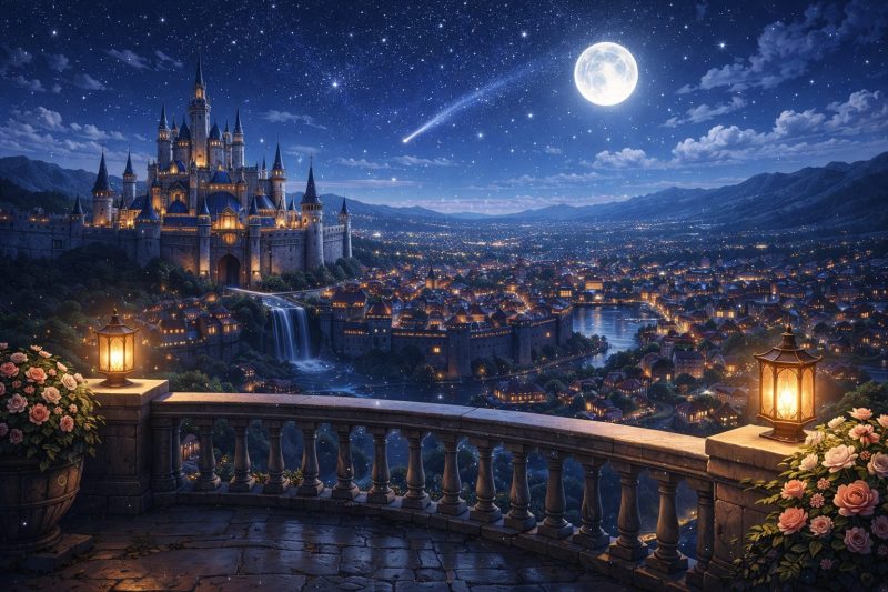 王城の夜景テラス