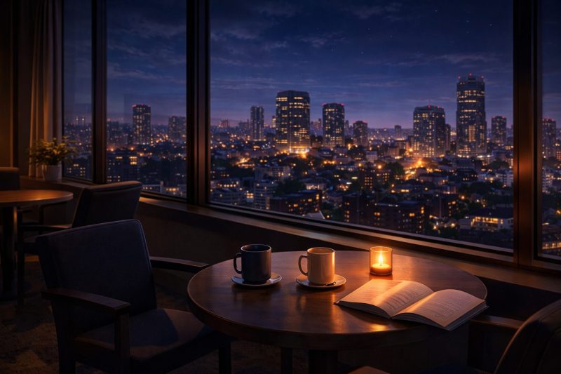 夜景の見えるカフェ