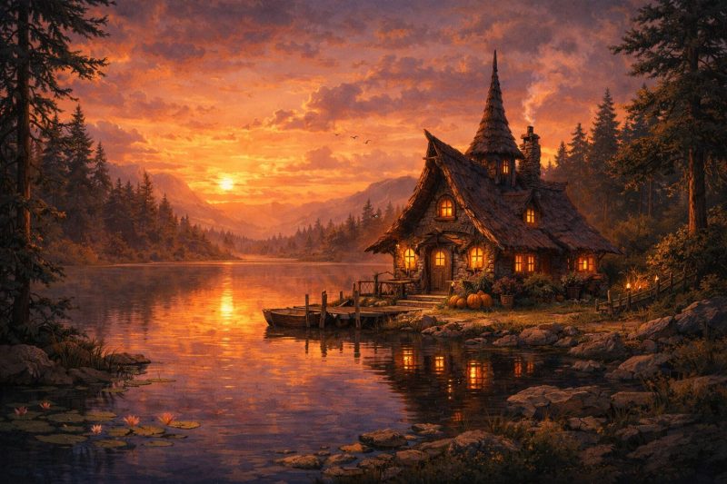 森の中の静かな湖