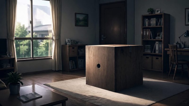 箱のある住宅の一室