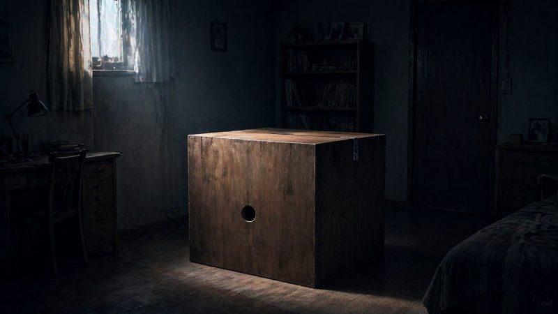 箱の置かれた薄暗い部屋