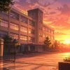夕暮れの静かな校舎