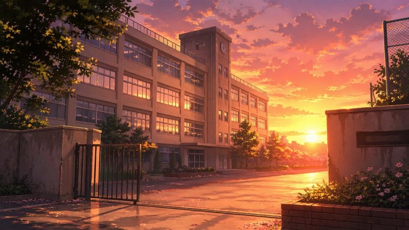 夕暮れの静かな校舎