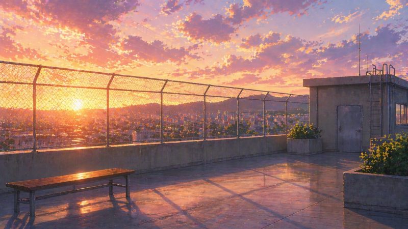 放課後の屋上風景