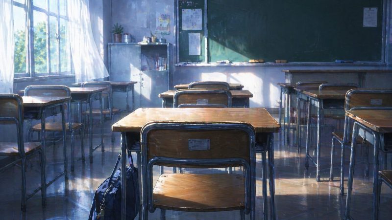 静かな教室の孤独な席