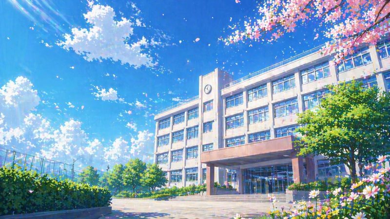 青空と学校の校舎