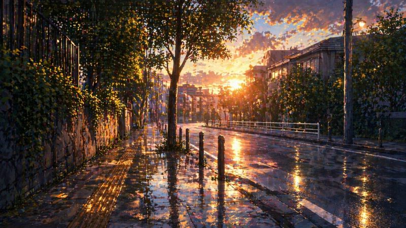 雨上がりの帰り道