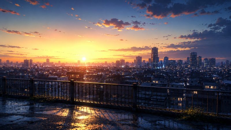 夜明け前の街灯