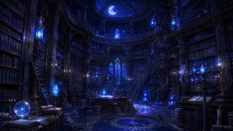 深夜の魔導書庫