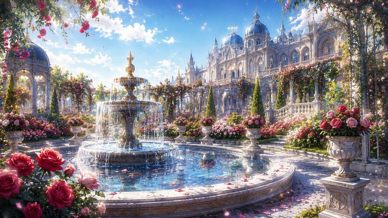 薔薇庭園の噴水