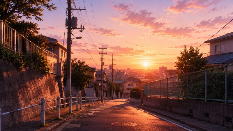 朝焼けの帰り道