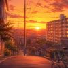 夕暮れ団地の帰り道