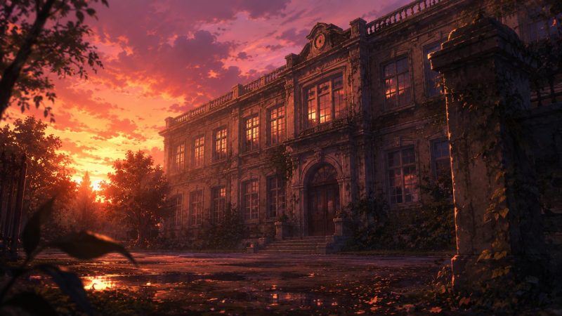 夕暮れの旧校舎